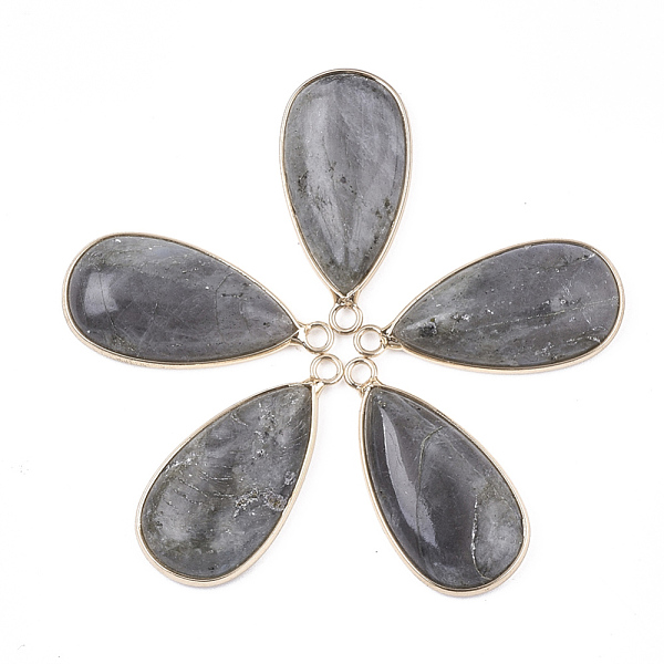 

PandaHall Natural Labradorite Pendants, with Brass Findings, teardrop, Golden, 33x16~16.5x6mm, Hole: 2mm Labradorite Teardrop