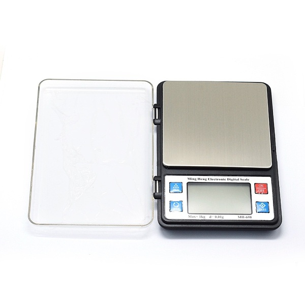 PandaHall Jewelry Tool, Aluminum Mini Electronic Digital Pocket Scale, with ABS, Built-in Battery, Rectangle, Silver, Weighing Range...