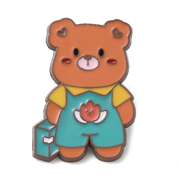 

PandaHall Bear Enamel Pins, Coffee Zinc Alloy Badge for Women, Light Sea Green, 32x22x2mm Alloy+Enamel Bear