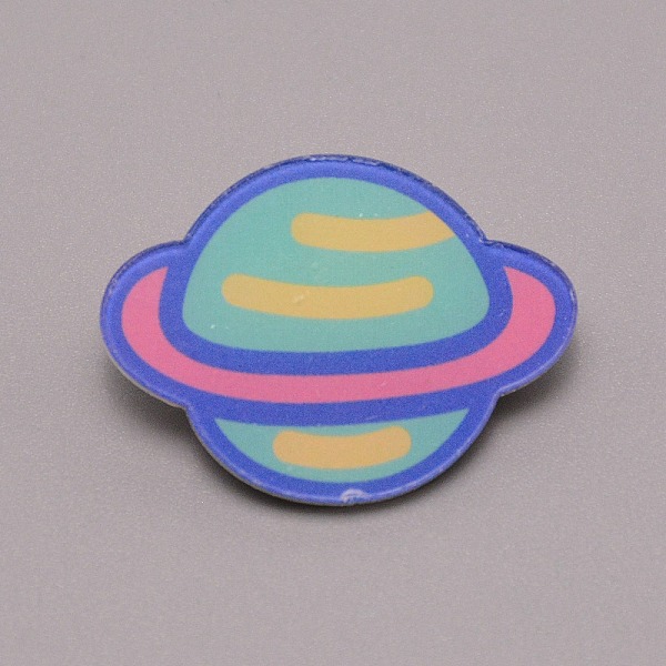 

PandaHall Planet Plastic Brooch for Backpack Clothes, White, Green, 23x32x7mm, Pin: 0.7mm Plastic Green