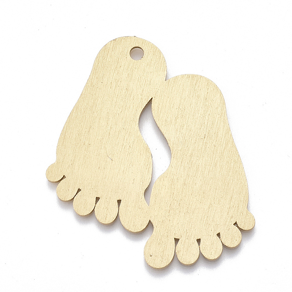 

PandaHall Aluminium Big Pendants, Laser Cut Big Pendants, Foot, Golden, 50x42x1mm, Hole: 3mm Aluminum Body