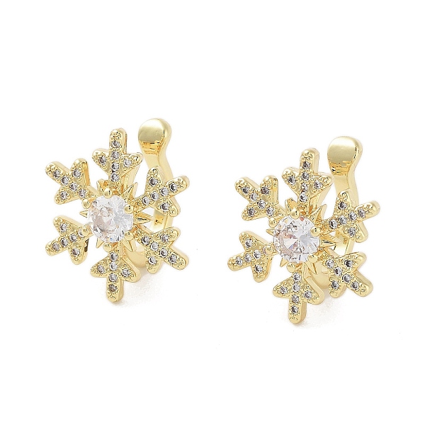 

PandaHall Rack Plating Brass Micro Pave Cubic Zirconia Clip-on Ring, Cadmium Free & Lead Free, Long-Lasting Plated, Snowflake, Real 18K Gold...