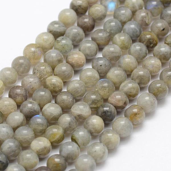 

PandaHall Natural Labradorite Beads Strands, Grade A-, Round, 4mm, Hole: 1mm, about 107pcs/strand, 15.1 inch(38.5cm) Labradorite Round