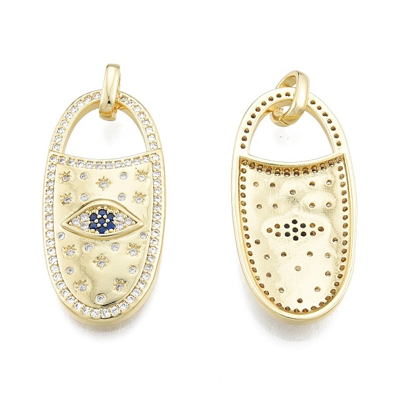 

PandaHall Brass Micro Pave Cubic Zirconia Pendants, with Jump Rings, Lock with Eye, Real 18K Gold Plated, 34x16x3.5mm, Hole: 3.5x5.5mm..., Clear