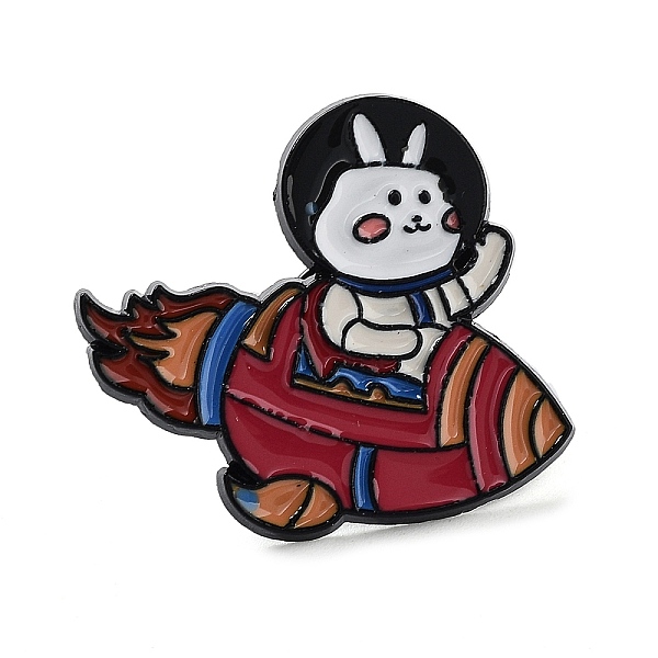 

PandaHall Rabbit Spaceman Enamel Pin, Alloy Brooch for Backpack Clothes, FireBrick, 27.5x30x2mm Alloy+Enamel Rabbit Red