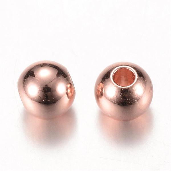 

PandaHall Brass Spacer Beads, Round, Rose Gold, 3x2.5mm, Hole: 1.5mm Brass Round
