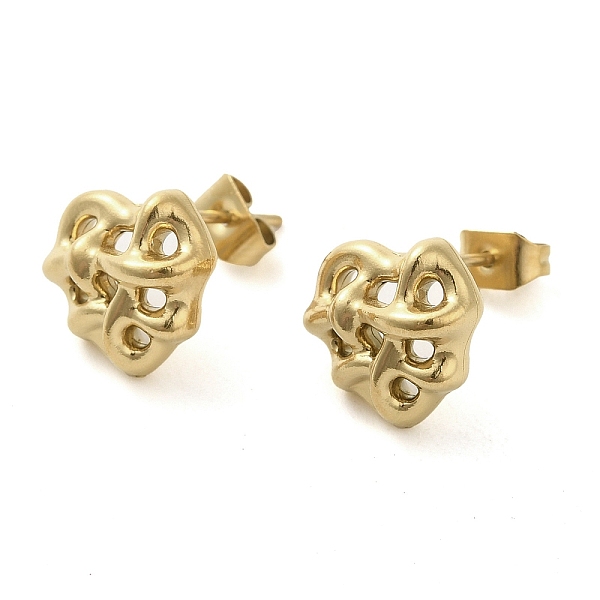 

PandaHall Ion Plating(IP) 304 Stainless Steel Studs Earrings, Jewely for Women, Heart, Real 18K Gold Plated, 11x12mm 304 Stainless Steel...