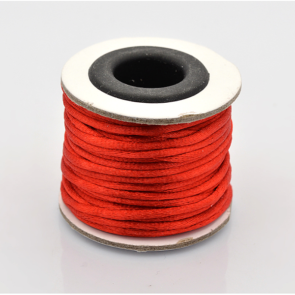

PandaHall Macrame Rattail Chinese Knot Making Cords Round Nylon Braided String Threads, Red, 2mm, about 10.93 yards(10m)/roll Nylon Red