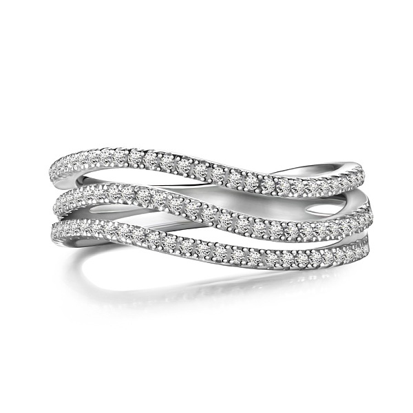 

PandaHall Three Row Clear Cubic Zirconia Finger Ring, Rhodium Plated 925 Sterling Silver Ring for Women, Platinum, 3.5~6mm, Inner Diameter...