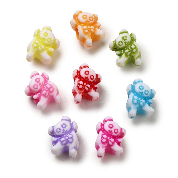 

PandaHall Opaque Acrylic European Beads, Craft Style, Bear, Mixed Color, 18x12.5x10.5mm, Hole: 5.2mm, 510pcs/500g Acrylic Bear Multicolor