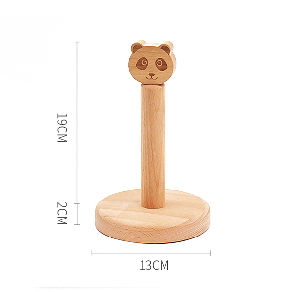 Wood Panda-Shaped Scrunchie Display Holders, with Flat Round Base, Hair Tie Accessories Organizer, BurlyWood, 13x21cm