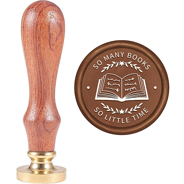 

PandaHall Brass Wax Seal Stamp with Handle, for DIY Scrapbooking, Book Pattern, 89x30mm Brass Book