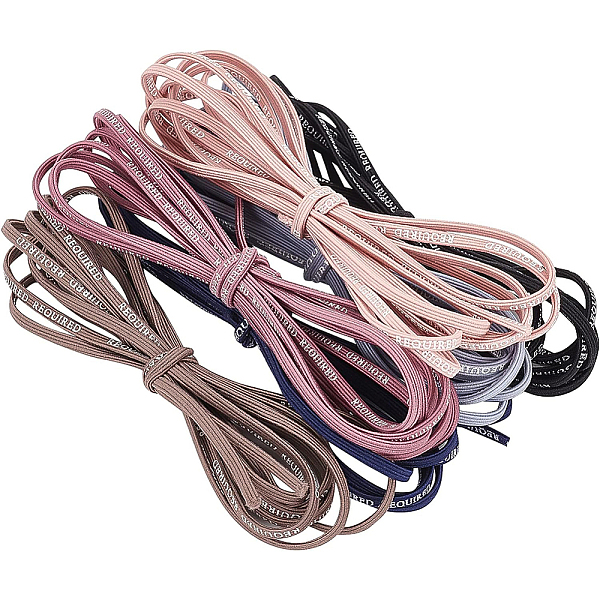 

PandaHall BENECREAT 6Strands 6 Colors Nylon Elastic Cords, for DIY Hair Accessories, Flat with Word Required, Mixed Color, 3mm, about 2.19..., Multicolor