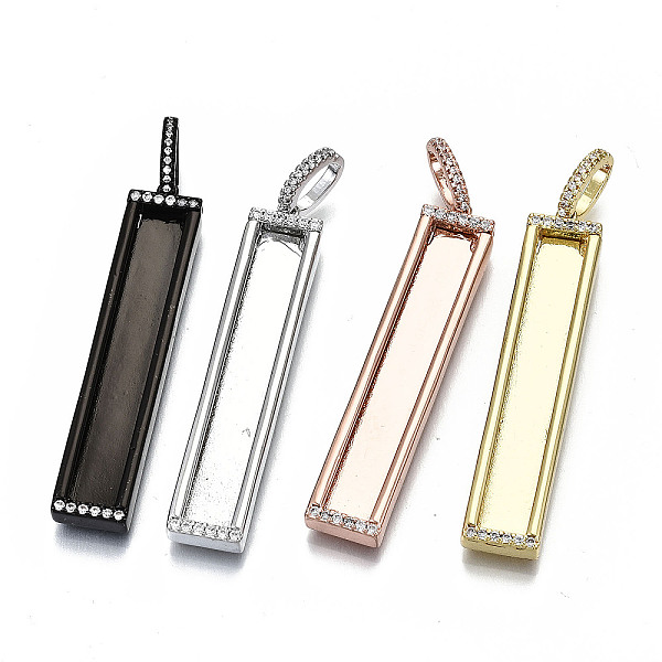 

PandaHall Brass Micro Pave Clear Cubic Clear Zirconia Pendants, Rectangle, Nickel Free, Mixed Color, 47.5x9x4mm, Hole: 7.5x5mm, Inner Size...