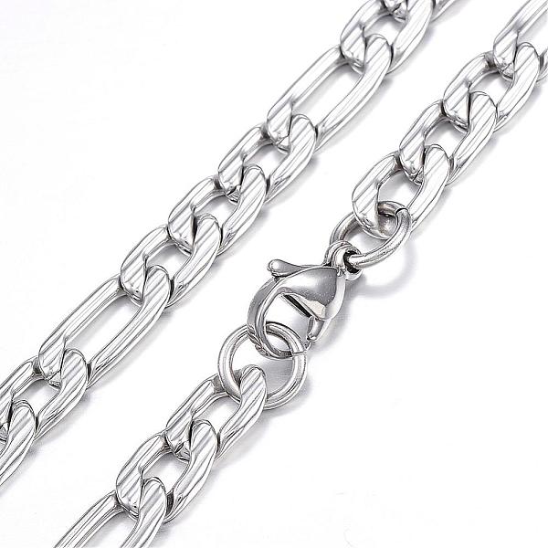 

PandaHall 304 Stainless Steel Necklaces, Figaro Chains, with Lobster Clasp, Stainless Steel Color, 19.6 inch(50cm), 6mm 304 Stainless Steel