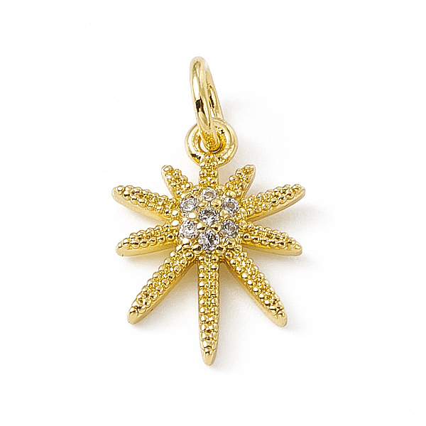 

PandaHall Brass Micro Pave Cubic Zirconia Charms, with Jump Ring, Sparkling Star Charm, Real 18K Gold Plated, 14x10x2mm, Hole: 3mm..., Clear