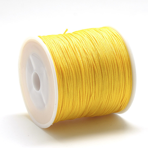 

PandaHall Nylon Thread, Chinese Knotting Cord, Gold, 1mm, about 284.33 yards(260m)/roll Nylon Gold