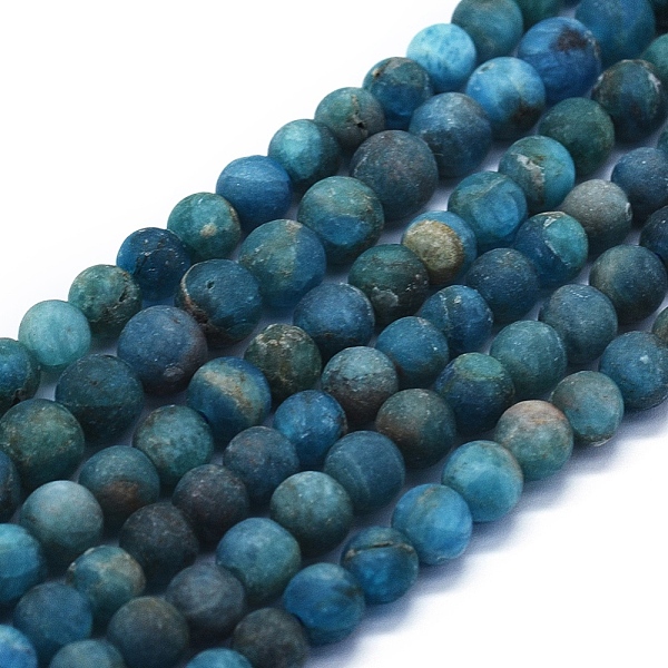 

PandaHall Natural Apatite Beads Strands, Frosted, Round, 6mm, Hole: 1mm, about 63~70pcs/Strand, 15.35 inch(39cm) Apatite Round