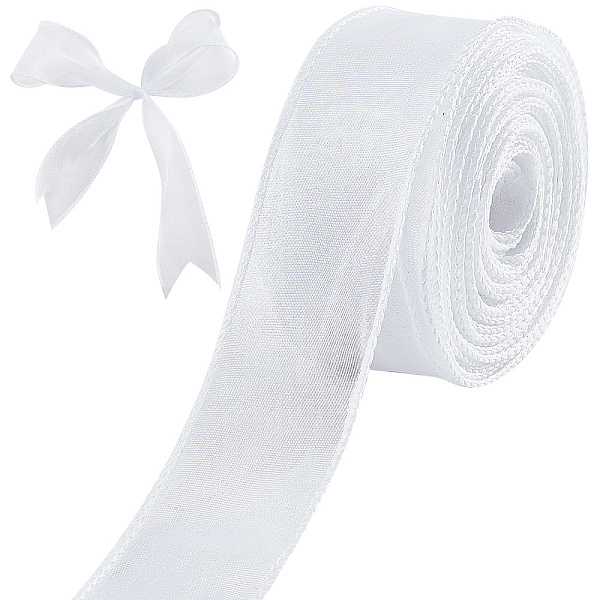 

PandaHall CRASPIRE Sheer Organza Ribbon Pearl White 40mm x 10m Chiffon Ribbon roll for DIY Crafts, Gift Wrapping, Bouquet, Bows, Wedding...