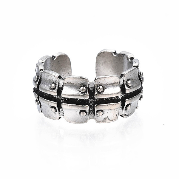 

PandaHall Chunky Square Alloy Open Cuff Ring for Men Women, Cadmium Free & Lead Free, Antique Silver, US Size 9 3/4(19.5mm) Alloy