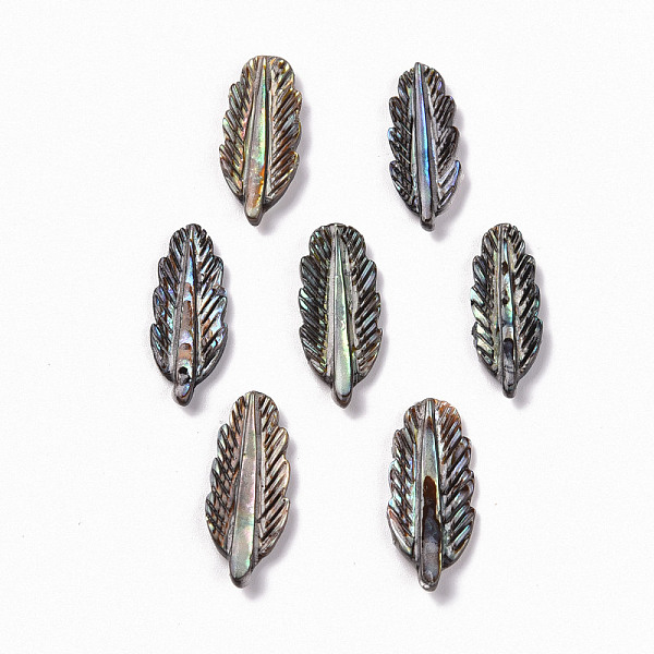 

PandaHall Natural Paua Shell Pendants, Leaf, 24x9x2mm Paua Shell Leaf