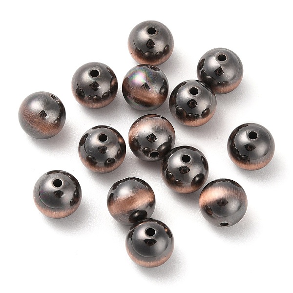 

PandaHall Opaque Acrylic Beads, Round, Copper Plated, 10x9.5mm, Hole: 1.8mm Acrylic Round