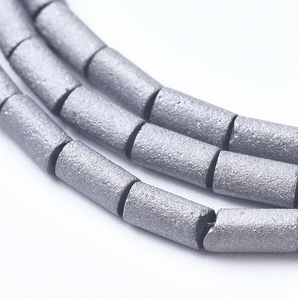 

PandaHall Electroplated Frosted Glass Bead Strands, Column, Platinum Plated, 5x2.5mm, Hole: 0.7mm, about 99pcs/strand, 19.6 inch(50cm) Glass...