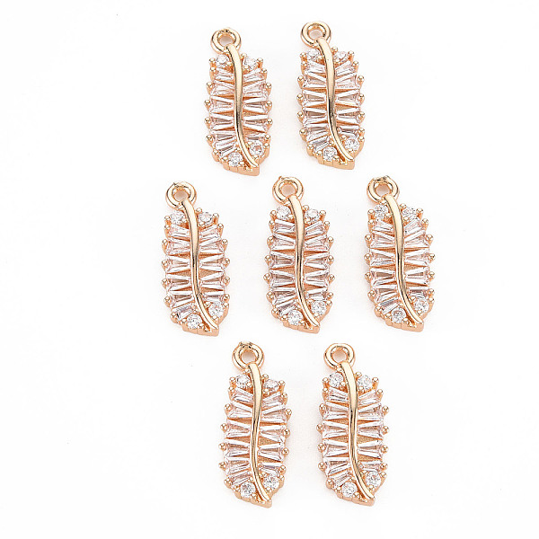 Colgantes de circonita cúbica transparente micro pavé de latón chapado en rack
