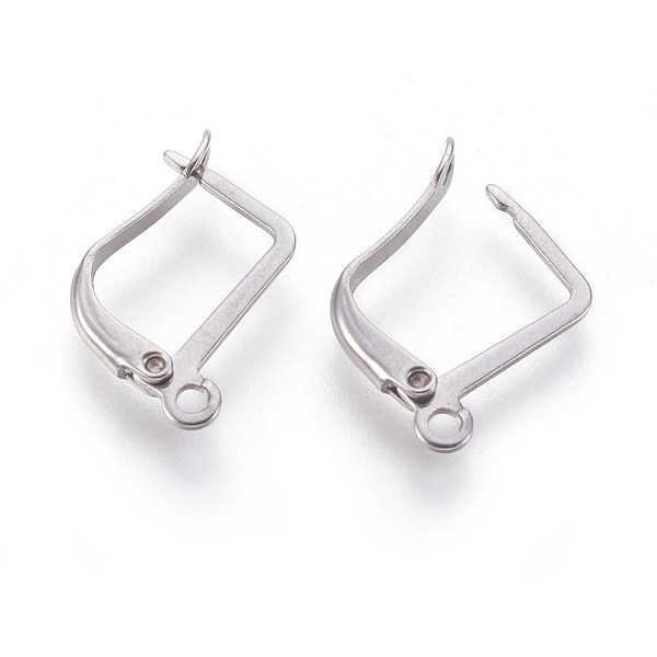 

PandaHall 304 Stainless Steel Hoop Earring Findings with Latch Back Closure, Stainless Steel Color, 15~16x13~13.5x2mm, Hole: 1.6mm, Pin...