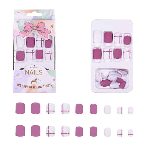 PandaHall Plastic False Nail Tips, Practice Manicure Nail Art Tool, Mixed Color, 11~18x7~15mm, about 24pcs/box Plastic Multicolor