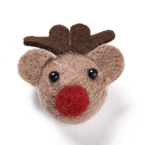 

PandaHall Wool Felt Display Decorations, Christmas Reindeer/Stag , Camel, 48x49x26.5mm Fibre Deer Brown