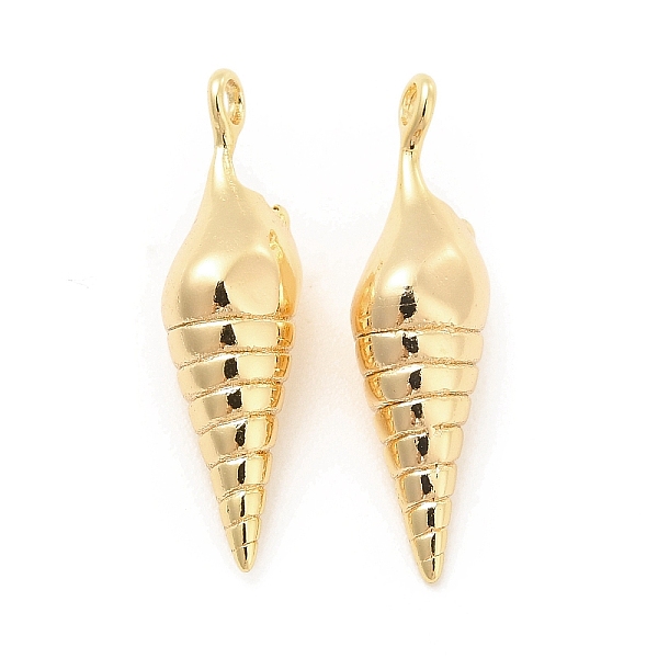 

PandaHall Brass Pendants, Conch Charm, Real 18K Gold Plated, 22x6x5.5mm, Hole: 1.6mm Brass Others