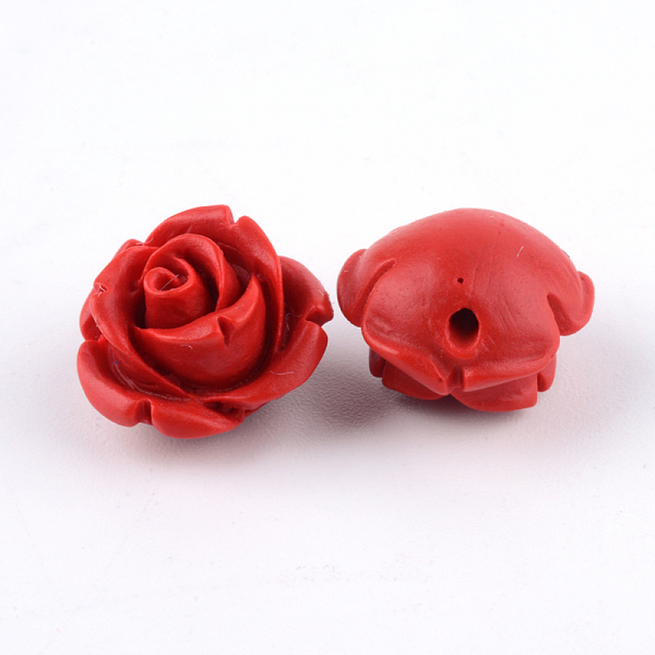 

PandaHall Cinnabar Beads, Rose, FireBrick, 12.5x12.5x9.5mm, Hole: 1.2mm Cinnabar Flower Red