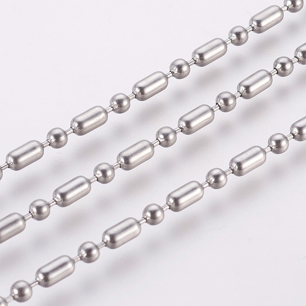 

PandaHall 304 Stainless Steel Ball Chains, with Spool, Oval & Round, Stainless Steel Color, 6x3mm, 3mm, about 32.8 Feet(10m)/roll 304...