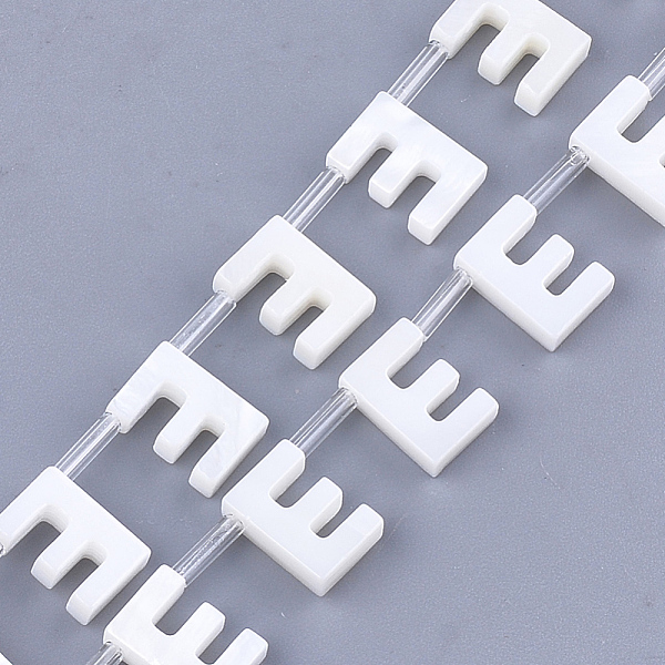 

PandaHall Freshwater Shell Beads, Top Drilled Beads, Letter.E, 10x7x3mm, Hole: 0.8mm Freshwater Shell Letter