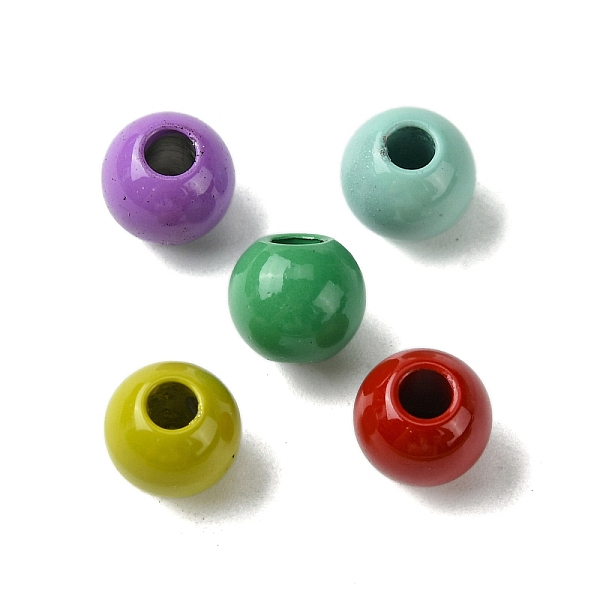 

PandaHall Spray Painted 202 Stainless Steel Beads, Round, Mixed Color, 8x7mm, Hole: 2.5mm 202 Stainless Steel Round Multicolor