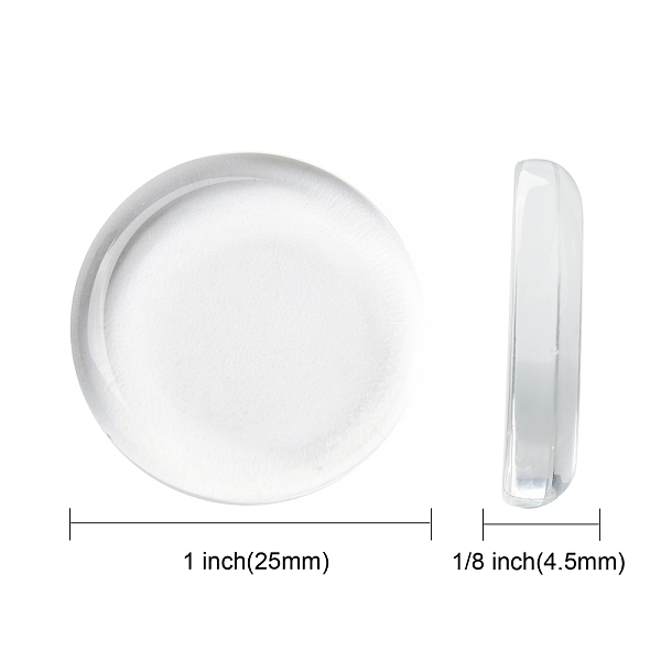 

PandaHall Transparent Glass Cabochons, Double-Side Flat Round, Clear, 25x4mm Glass Flat Round Clear