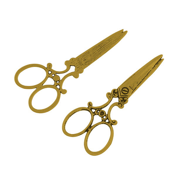 

PandaHall Tibetan Style Alloy Pendant Rhinestone Settings, Scissor, Lead Free & Cadmium Free, Antique Golden, 60x25x2mm, Hole: 13.5mm, fit...