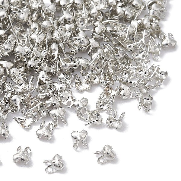 

PandaHall Iron Bead Tips, Calotte Ends, Clamshell Knot Cover, Platinum, 4x2mm, Hole: 1mm, Inner Diameter: 1.5mm Iron