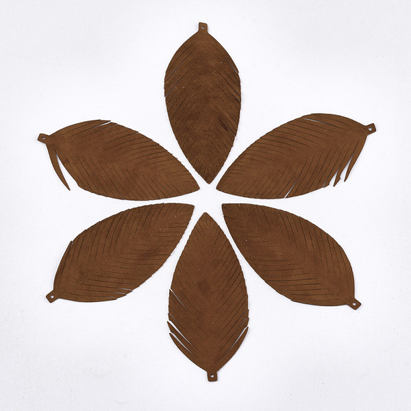 

PandaHall Eco-Friendly Sheepskin Leather Big Pendants, Leaf, Saddle Brown, 97x45x1.5mm, Hole: 1.4mm Leather Leaf Brown