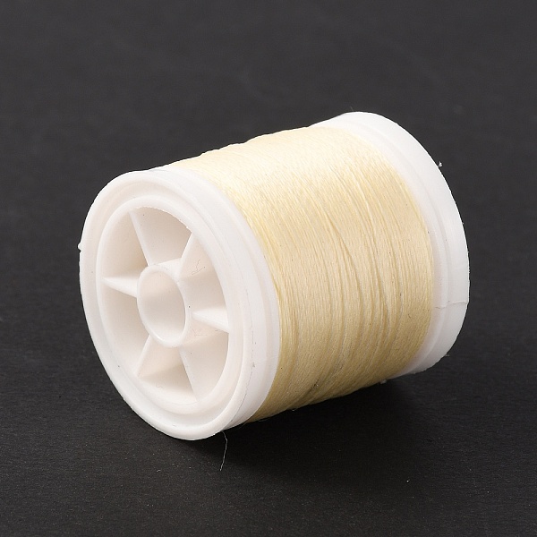 

PandaHall Luminous Polyester Cords, Round, Antique White, 0.1mm, about 109.36 Yards(100m)/Roll Polyester