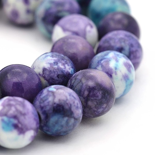 

PandaHall Synthetic Ocean White Jade Round Bead Strands, Dyed, Blue Violet, 6mm, Hole: 1mm, about 64pc/strand, 15.7 inch Ocean White Jade..., Purple
