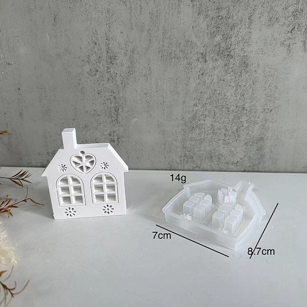 

PandaHall DIY Christmas Theme Silicone Molds, for UV Resin & Epoxy Resin Craft Making, White, House, 87x78x12mm, Inner Diameter: 81x71mm...
