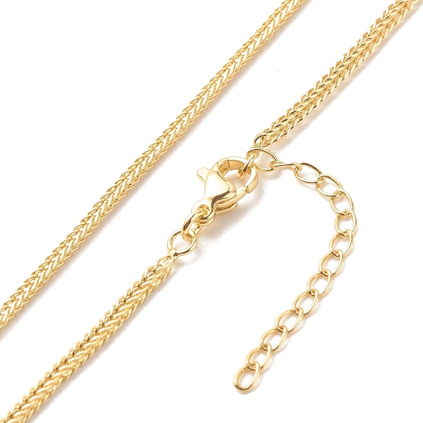 

PandaHall Brass Wheat Chains Necklace for Women, Cadmium Free & Lead Free, Real 18K Gold Plated, 17.68 inch(44.9cm) Brass