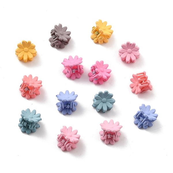 

PandaHall Kids Hair Accessories, Opaque Plastic Claw Hair Clips, Spray Painting, Flower, Mixed Color, 13x14x14mm, 14pcs/box Plastic..., Multicolor