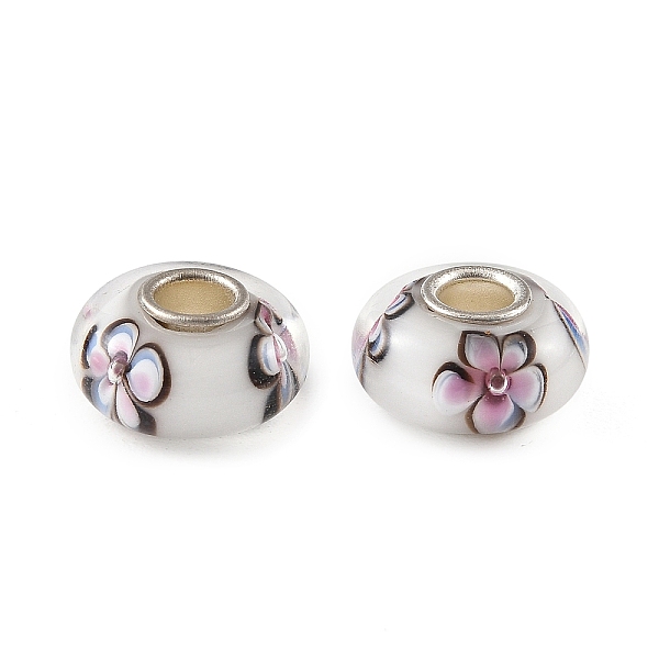Lampwork  Brass Core European Beads