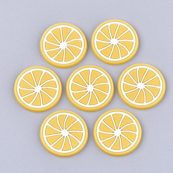 

PandaHall PVC Plastic Cabochons, Lemon, Orange, 25x2mm Plastic Fruit Orange