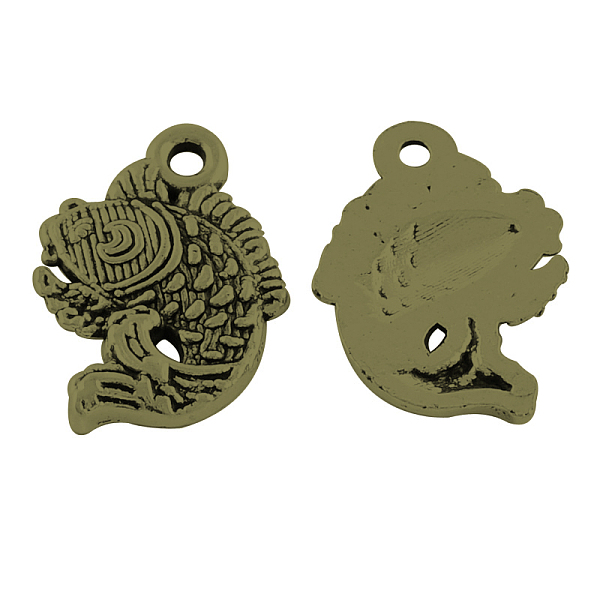 

PandaHall Tibetan Style Alloy Fish Pendants, Cadmium Free & Nickel Free & Lead Free, Antique Bronze, 27x11.5x2mm, Hole: 2mm Alloy Fish