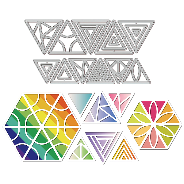 

PandaHall GLOBLELAND 2Pcs Triangular Frame Cutting Dies Metal Hollow Triangular Frame Die Cuts Embossing Stencils Template for Paper Card...
