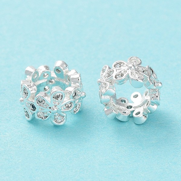 

PandaHall Rack Plating Brass Micro Pave Clear Cubic Zirconia European Beads, Long-Lasting Plated, Cadmium Free & Lead Free, Large Hole Beads...
